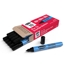 Show me Drywipe Markers Fine Bullet Tip 0.4mm Line Black 10 Pack 411139 F