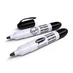 Show me Eco Drywipe Markers Bullet Tip 3mm Line Black 10 Pack 411125 F