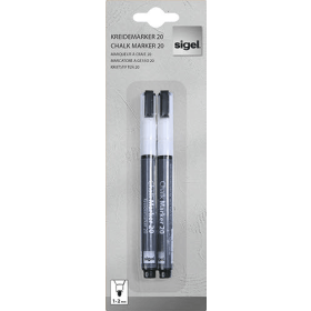 Sigel Chalk Marker Bullet Tip 1 2mm White 2 Pack 772211 F