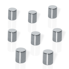 Sigel Neodymium Silver Cylinder Magnets 8mm x 10mm 8 Pack 774809 F