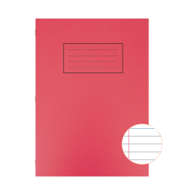 Silvine A4 Exercise Book 80 Page Ruled Red 10 Pack 131646 F