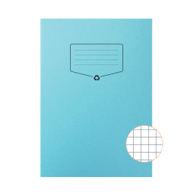 Silvine A4 Recycled Exercise Book 7mm Square 64 Pages Blue 10 Pack 761794 F