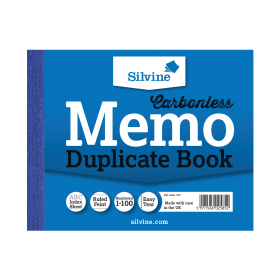 Silvine Carbonless Duplicate Memo Book 100 Sets 102mm x 127mm 12 Pack 134048 F
