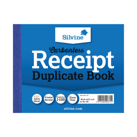 Silvine Carbonless Duplicate Receipt Book 100 Sets 102mm x 127mm 12 Pack 108010 F