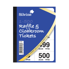 Silvine Cloakroom and Raffle Tickets 1 500 Assorted 12 Pack 129269 F