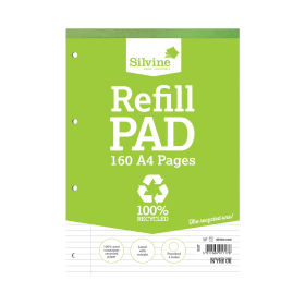 Silvine Everyday Recycled Ruled Refill Pad A4 6 Pack 120860 F