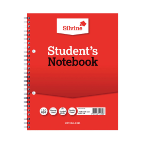 Silvine Feint Ruled Student s Notebook 120 Pages 229mm x 178mm Red 12 Pack 120454 F