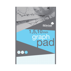 Silvine Graph Pad 1 5 10mm 50 Sheets A4 A4G 447244 F
