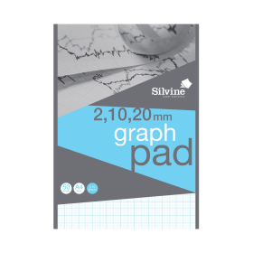 Silvine Graph Pad 2 10 20mm 50 Sheets A4 447291 F