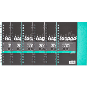 Silvine Luxpad Notebook Wirebound Ruled 200 Pages A5 Green 6 Pack 100764 F