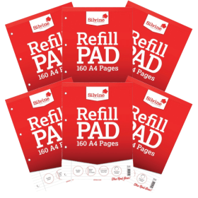 Silvine Ruled Margin Refill Pad 160 Pages A4 6 Pack 104717 F