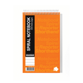 Silvine Shorthand Notepad Wirebound 60gsm Ruled 300 Pages 127mm x 203mm Orange 6 Pack 223454 F