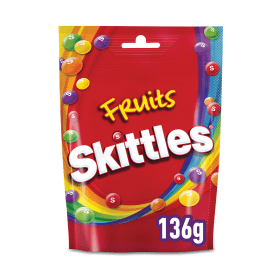 Skittles Fruit Flavour Sweets Pouch 136g 15 Pack 890095 F