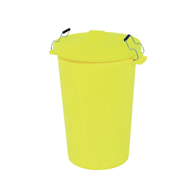 Slingsby Yellow Dustbin with Clip On Lid 90L 588113 F