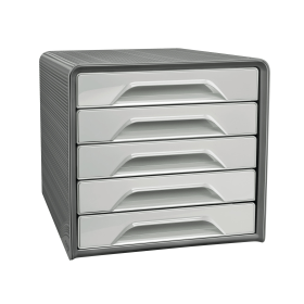 Smoove by CEP Recycled 5 Drawer Desktop Module Grey 612975 F