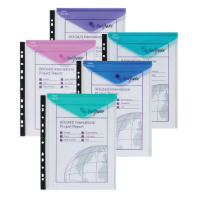 Snopake Polyfile Ring Binder Wallet A4 Assorted 5 Pack 408257 F