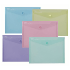 Snopake Reborn Polyfile Popper Wallet A5 Assorted 5 Pack 829812 F