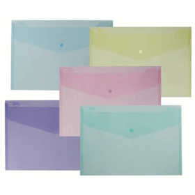 Snopake Reborn Polyfile Popper Wallet Foolscap Assorted 5 Pack 15914 829814 F