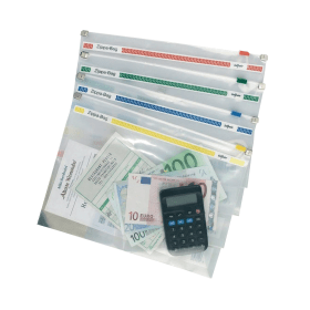 Snopake Zippa Bag 355x235mm A4 Assorted 25 Pack 169109 F