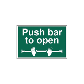 Spectrum Safety Sign Push Bar To Open PVC 300mm x 200mm 585549 F