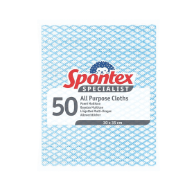 Spontex Specialist All Purpose Cloths Blue 50 Pack 885136 F
