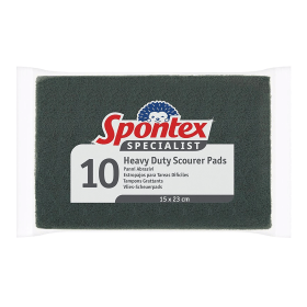 Spontex Specialist Heavy Duty Pads Green 10 Pack 885132 F