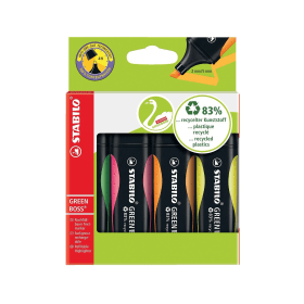 Stabilo Green Boss Highlighter Assorted 4 Pack 391229 F