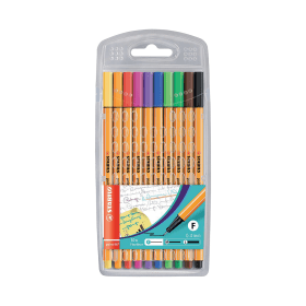 Stabilo Point 88 Fineliner Pen Wallet 0.4mm Assorted 10 Pack 129675 F