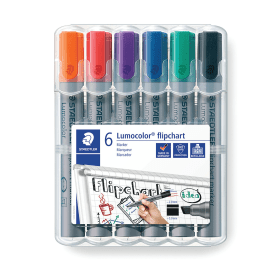 Staedtler Flipchart Marker Bullet Tip Assorted 6 Pack 356WP6 135169 F