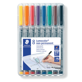 Staedtler Lumocolor Non Permanent Fine Assorted 8 Pack 180254 F