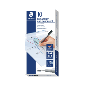 Staedtler Lumocolor Pen Non Permanent Extra Fine Black 10 Pack 102260 F