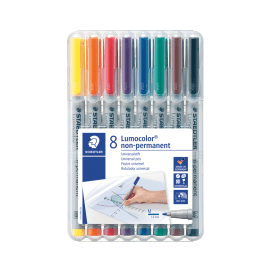 Staedtler Lumocolour Non Permanent Medium Assorted 8 Pack 113076 F