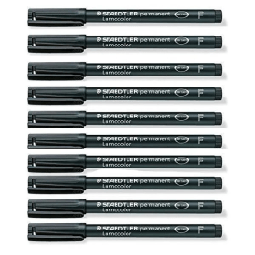 Staedtler Lumocolour Pen Permanent Fine Black 10 Pack 123522 F