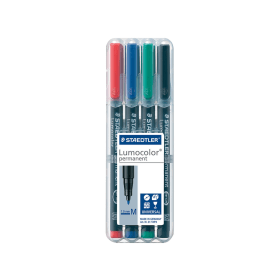 Staedtler Lumocolour Pen Permanent Medium Assorted 4 Pack 317 WP4 101933 F