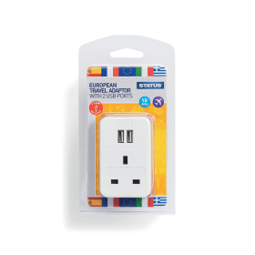 Status European USB Travel Adaptor 3 Pack 523402 F