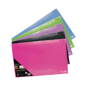 Stewart Popper Wallet Landscape A4 Assorted 5 Pack 372538 F