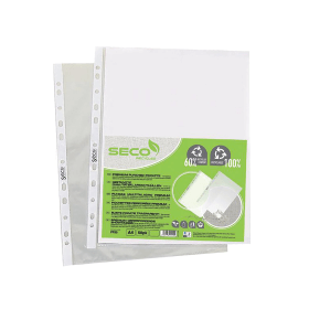 Stewart Superior Eco Biodegradable Punched Pocket A4 Clear 50 Pack 166379 F