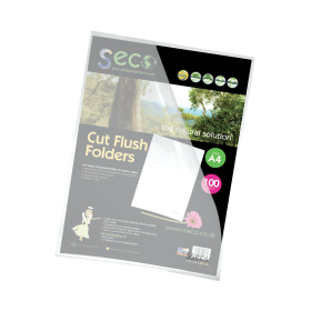 Stewart Superior Eco Cut Flush Folder A4 Clear 100 Pack 129051 F