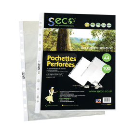 Stewart Superior Eco Punch Pocket A4 Clear 100 Pack 100119 F