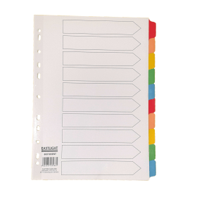Subject Dividers 10 Part A4 White Assorted 00ST4525 612501 F