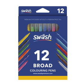 Swash KOMFIGRIP Colouring Pen Broad Tip Assorted 12 Pack 411064 F