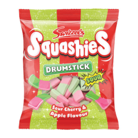 Swizzels Squashies Drumstick Sour Cherry and Apple 120g Bag AU66701 F