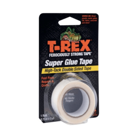 T Rex Double Sided Superglue Tape 19mm x 4.1m Clear 6 Pack 650937 F