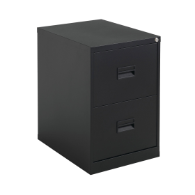 Talos 2 Drawer Filing Cabinet 465mm x 620mm x 700mm Black 498688 F