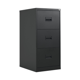 Talos 3 Drawer Filing Cabinet 465mm x 620mm x 1000mm Black 498692 F