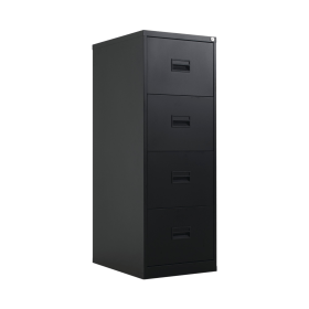 Talos 4 Drawer Filing Cabinet 465mm x 620mm x 1300mm Black 498696 F