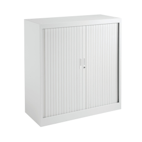 Talos Side Opening Tambour Unit 1000mm x 450mm x 1050mm White 499483 F