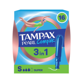 Tampax Compak Pearl Super Applicator Tampons 16 x 8 128 Pack PX53689 F