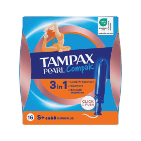 Tampax Compak Pearl Super Plus Applicator Tampons Boxed 16 x 8 128 Pack PX53692 F