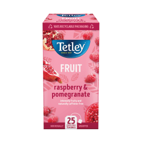 Tetley Raspberry and Pomegranate Tea Bags 25 Pack 461672 F